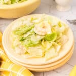 closeup of old fashioned banana lettuce salad on plate