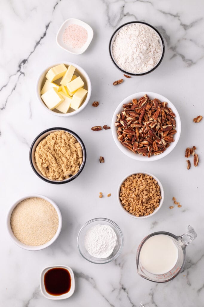 ingredients to make pecan pie cobbler