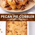 pecan pie cobbler pin collage