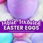 fabric textured eggs pin collage