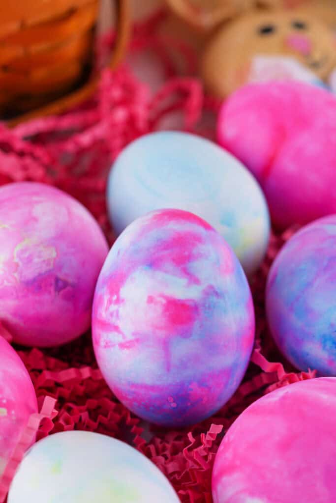 shaving cream dyed easter eggs