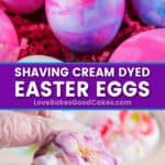 shaving cream dyed easter eggs pin collage