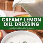 creamy lemon dill dressing pin collage