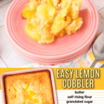 easy lemon cobbler facebook collage