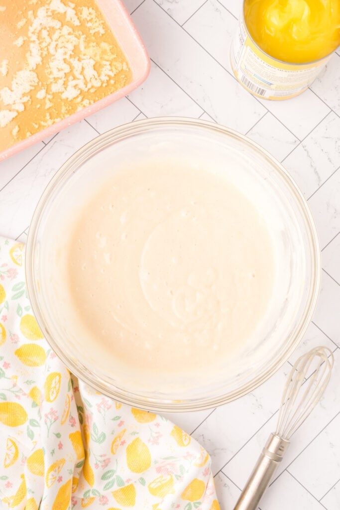 Batter mixed until smooth and ready to be poured into the baking dish