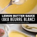 lemon butter sauce pin collage