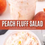 peach fluff salad pin collage