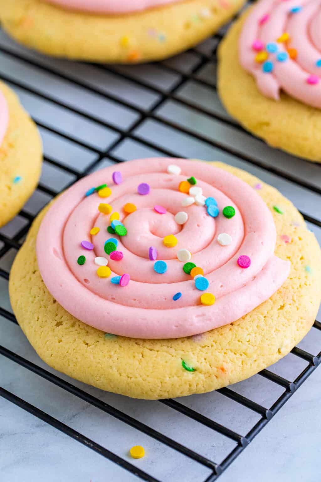 Copycat Crumbl Confetti Cookies - Love Bakes Good Cakes