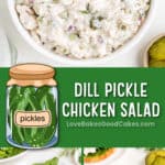 dill pickle chicken salad pin collage
