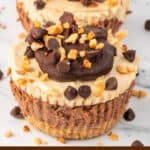 No Bake Mini Chocolate Peanut Butter Cheesecakes PIN COLLAGE