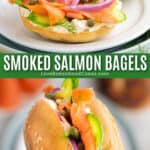smoked salmon bagels pin collage