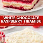 white chocolate raspberry tiramisu pin collage
