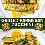 grilled parmesan zucchini pin collage