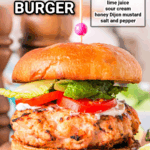 grilled salmon burger facebook collage