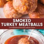 smoked turkey meatballs pin collage