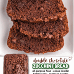 double chocolate zucchini bread facebook collage