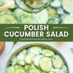 polish cucumber salad pin collage