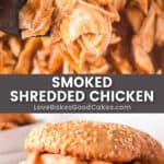 smoked shredded chicken pin collage