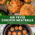 air fryer meatballs pin collage