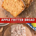 apple fritter bread pin collage