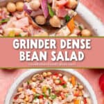 grinder dense bean salad pin collage