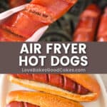 air fryer hot dogs pin collage