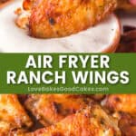 air fryer ranch wings pin collage