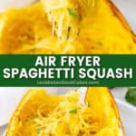 air fryer spaghetti squash pin collage