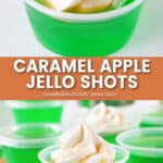 caramel apple jello shots pin collage