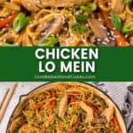 chicken lo mein pin collage