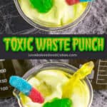 toxic waste punch pin collage