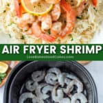 air fryer shrimp pin collage