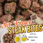 air fryer steak bites facebook collage 2