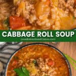 cabbage roll soup pin collage