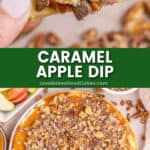 caramel apple dip pin collage