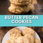 butter pecan cookies pin collage