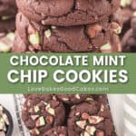 chocolate mint chip cookies pin collage