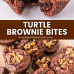turtle brownie bites pin collage