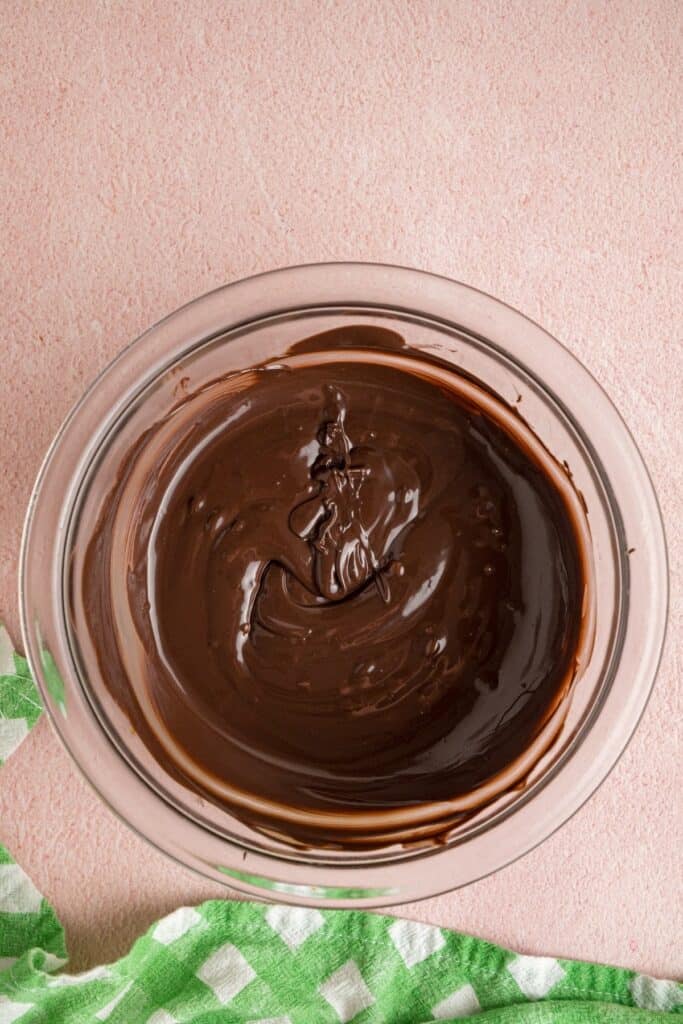 melted chocolate in a glass bowl