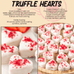 strawberries and cream truffle hearts facebook collage