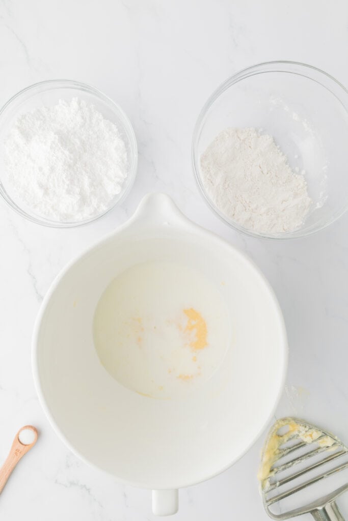 milk added to the batter