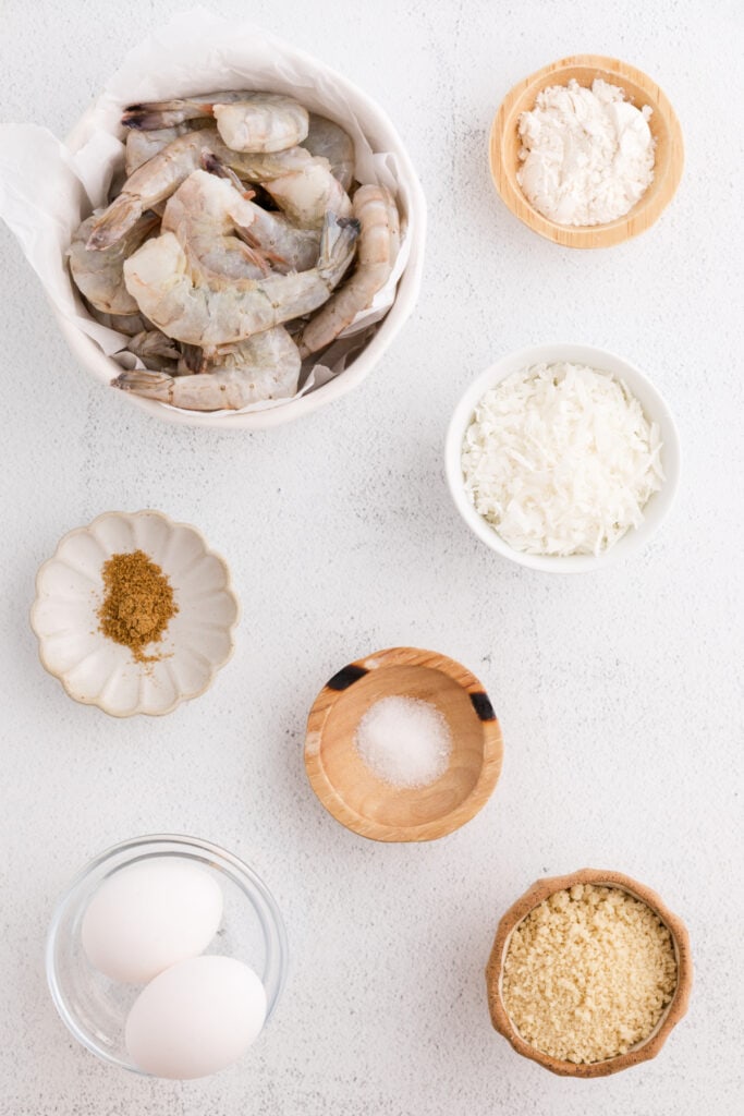 ingredients to make air fryer coconut shrimp