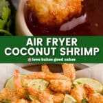 air fryer coconut shrimp pin collage
