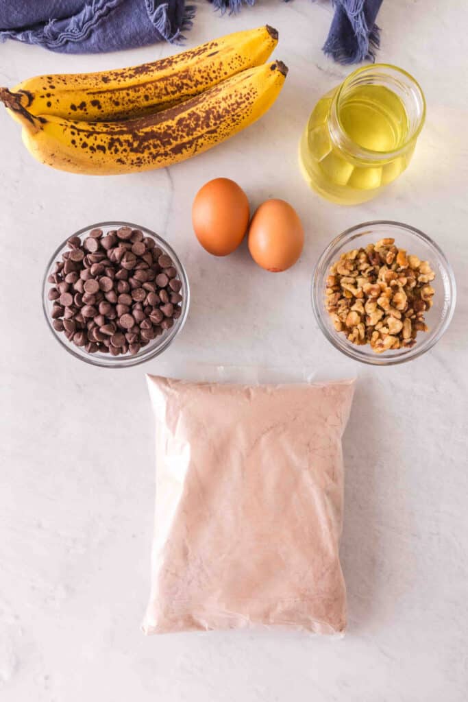 ingredients to make brownie banana bread