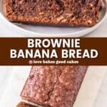 brownie banana bread pin collage