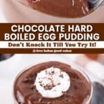 chocolate hard boiled egg pudding pin collage