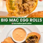 big mac egg rolls pin collage