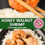 honey walnut shrimp pin collage