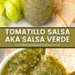 tomatillo salsa pin collage