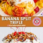 banana split trifle pin collage